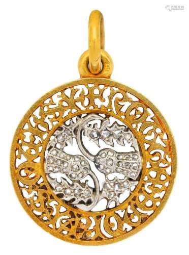 A late 19th early 20th century gold, platinum and diamond pe...