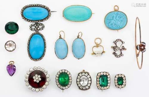 A group of antique paste and gem-set jewellery, comprising: ...