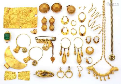 A group of reproduction ancient style jewellery and fittings...