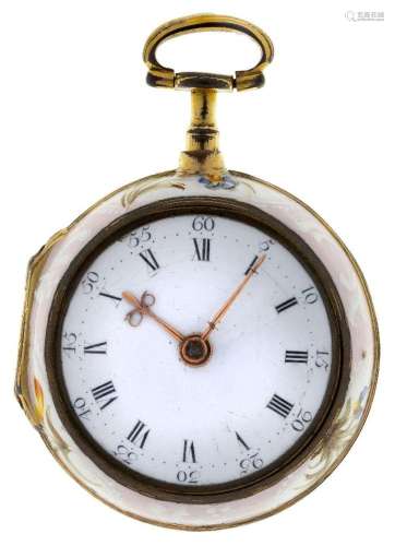 A gilt and enamel pair cased pocket watch, by Robert Markham...