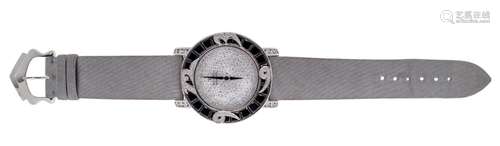 A diamond and onyx, quartz wristwatch, by Royal Diamond, ref...