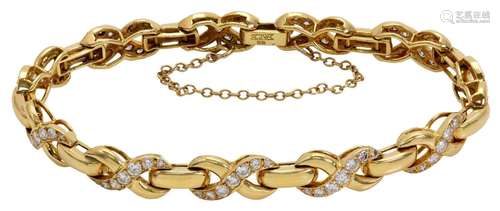 A diamond bracelet, designed as a series of figure of eight ...