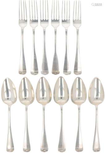 (12) piece set dinner spoons & forks "Haags Lofje&q...