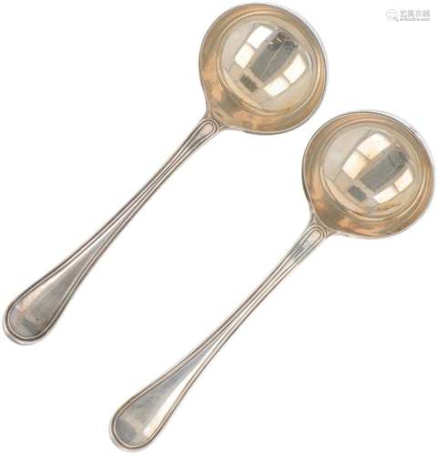 (2) sauce spoons silver.