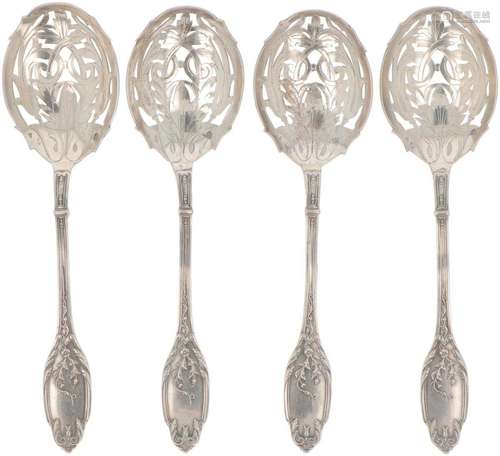 (4) piece set of silver sifter spoons.