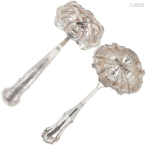 (2) piece set of silver sifter spoons.