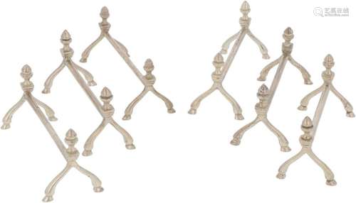 (6) piece set of silver knife rests.