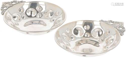 (2) piece set tastevins silver.