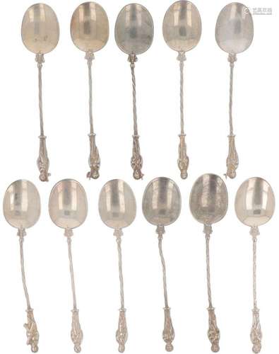 (11) piece set of apostle teaspoons silver.