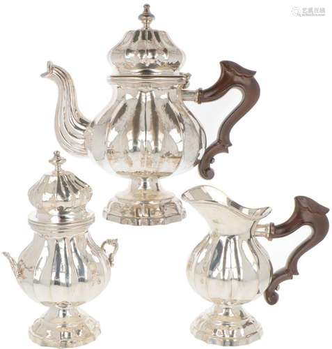 (3) piece silver coffee service.