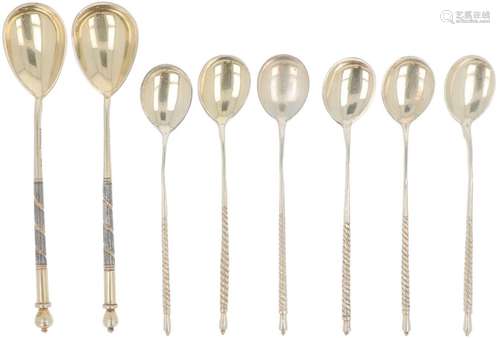 (8) piece lot teaspoons & spoons silver.