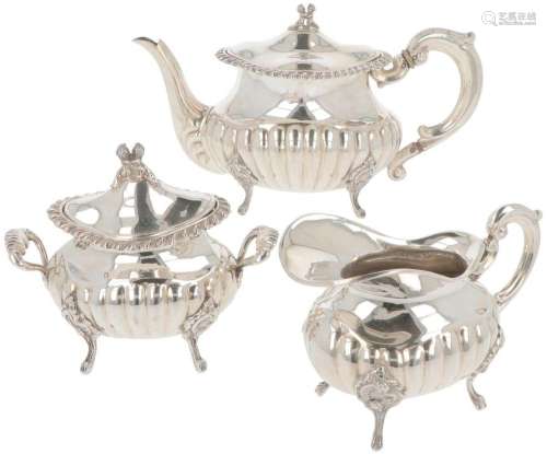 (3) piece silver tea set.