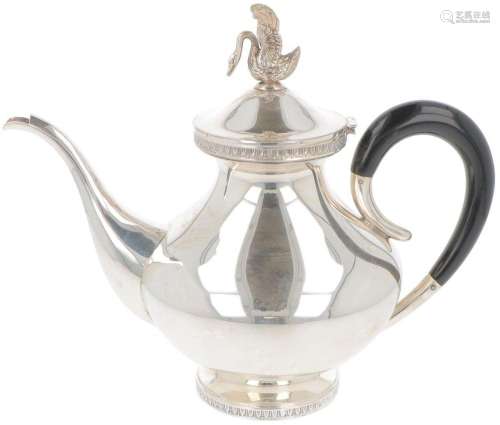 Silver teapot.
