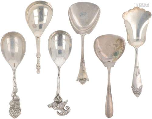(6) piece lot of silver sugar spoons.