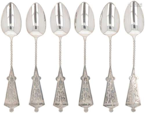 (6) piece lot of silver coffee spoons.