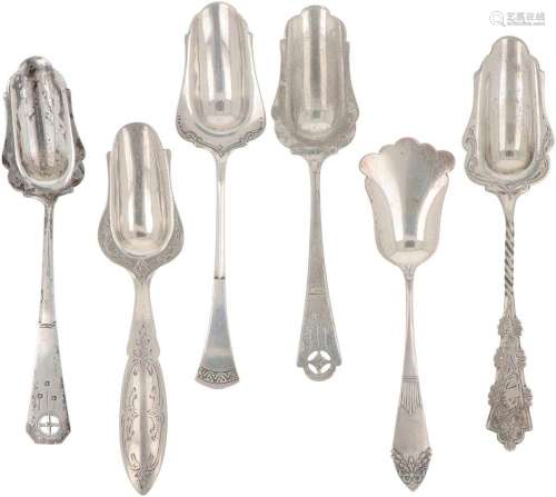 (6) piece lot of silver sugar spoons.