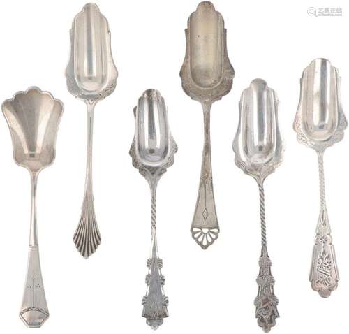 (6) piece lot of silver sugar spoons.