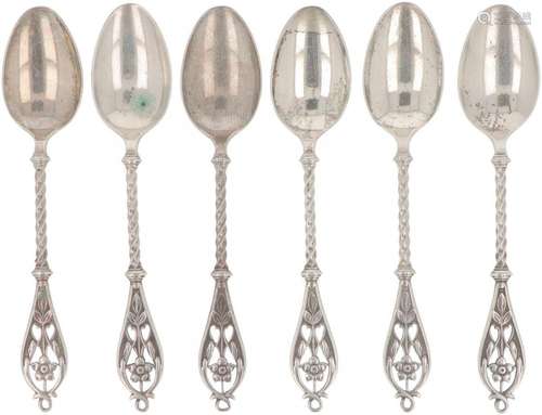 (6) piece set of silver teaspoons.