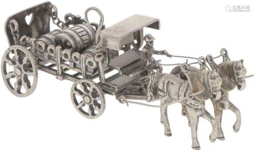 Miniature two-horse chariot silver.