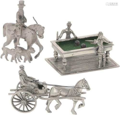 (3) piece lot miniatures silver.