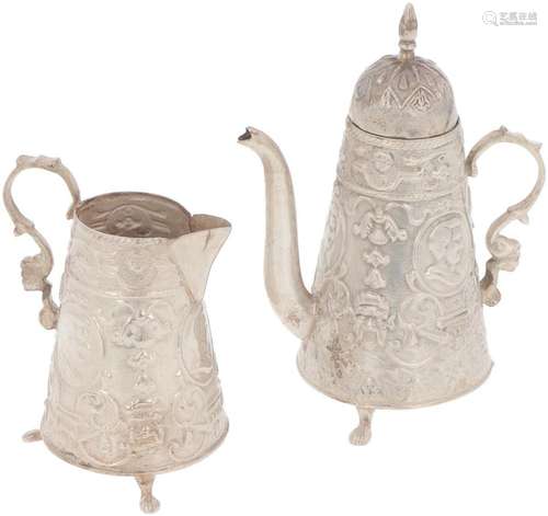 (2) piece lot of miniature silver jugs.