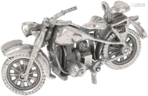 Miniature motorcycle silver.