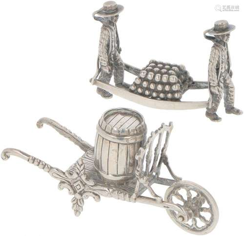 (2) piece lot miniatures silver.