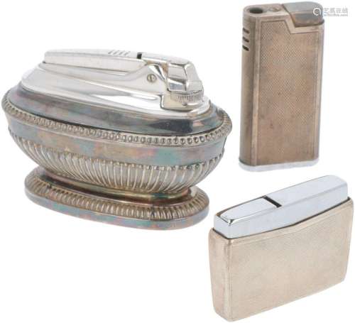 (3) piece lot lighters silver / silver-plated.