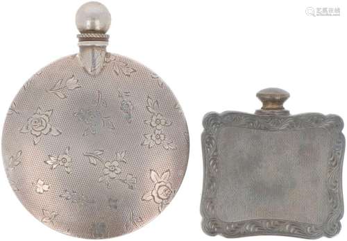 (2) Piece lot of perfume bottles silver.