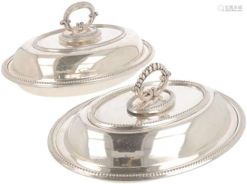 (2) set lot silver plated serving dishes 'a double usag...