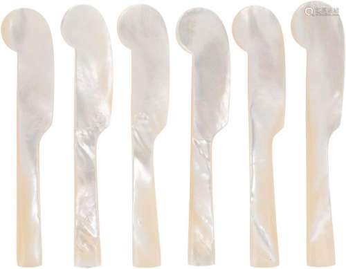 (6) piece set of mother-of-pearl butter knives.