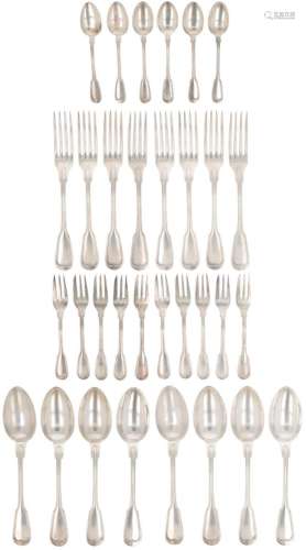 (32) piece silver plated cutlery set.