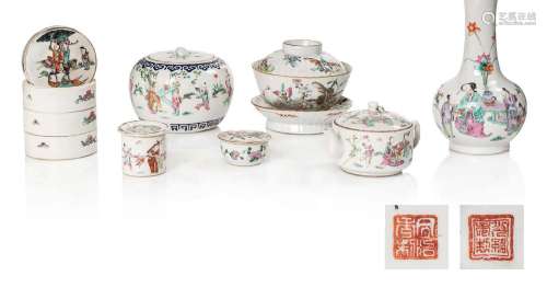 Chine, période Tongzhi (1861-1875) Lot de porcelaines de la ...