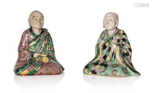 Chine, période Qing, XIXe siècle Deux statuettes en biscuit ...