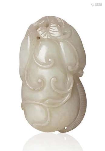 Chine, période Jiaqing (1796-1820) Pendentif en jade blanc