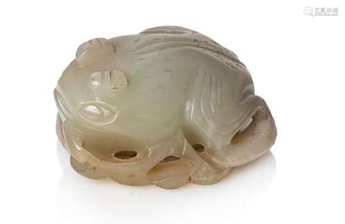 Chine, période Jiaqing (1796-1820) Pendentif en jade céladon