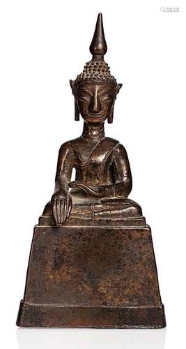 Laos, XVIIIe siècle Statuette en bronze