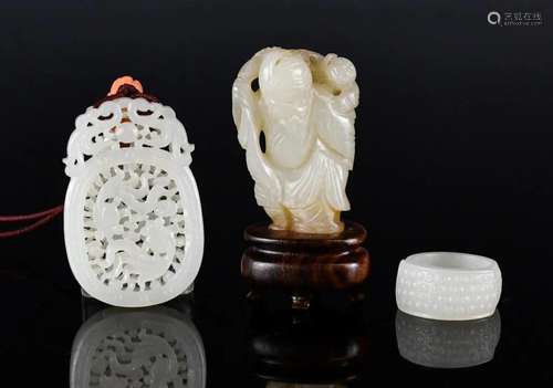 A Group of Three Chinese Jade Carvings