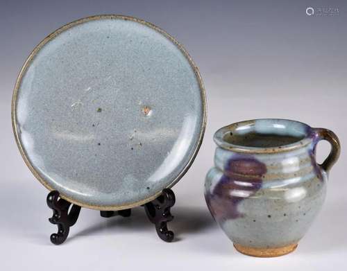 A Chinese Pottery Dish and a Jar