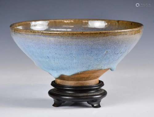 A Large Chinese Junware Bowl w/ Stand