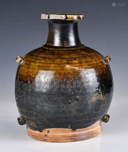 A Chinese Black Glazed Wall Vase