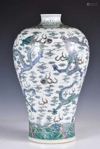 A Doucai Vase, Qianlong Mark,19th C