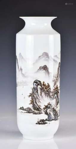 A Chinese Landscape Vase Zhenshangxuan Mark Republ