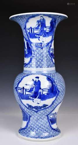 A Chinese Blue and White Beaker Vase Kangxi Period