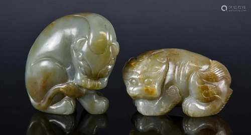 Two Jade Carved Beasts