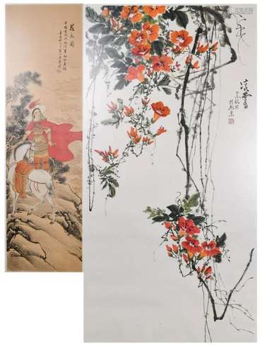 Two Chinese Paintings with Frames