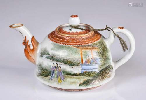 A Chinese Famille Rose Teapot Qianlong Mark