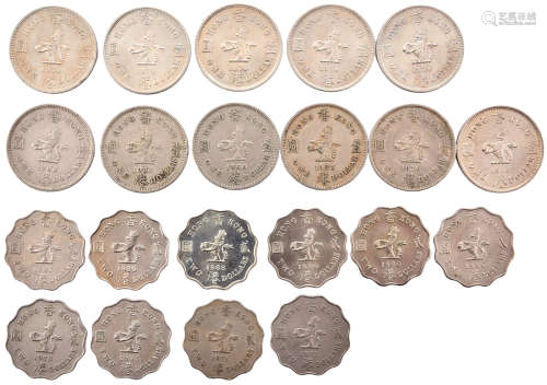香港 QEⅡ$2 1975年x2, 1978年x1, 1980年x3, 1987-90年x4(各一) 及...
