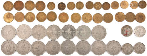 香港 QEⅡ$5 1976年x8, 1978年x2, 1979年x5, KGⅥ 50￠1951年x4, 10...