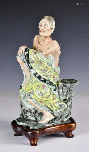 A Famille Rose Porcelain Luohan Figure 18th C